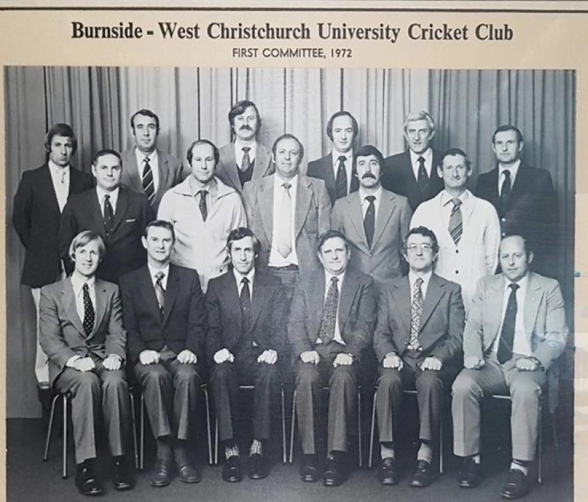 Burnside West Christchurch University Cricket Club - First Committee, 1972